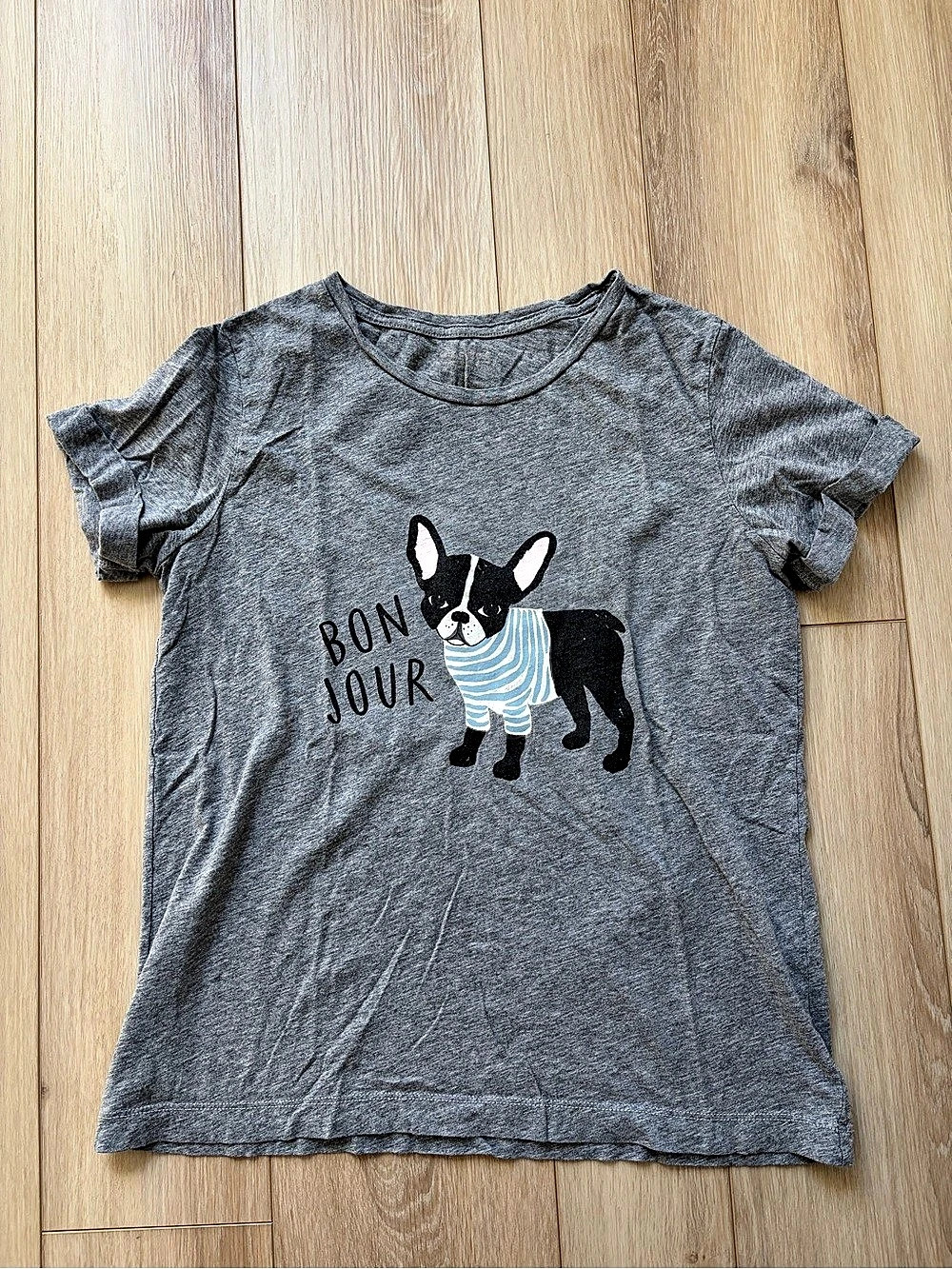 Broome Street Kate Spade French Bulldog Graphic Tee in Gray